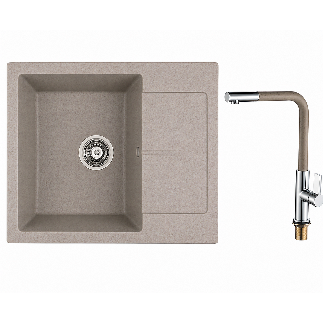 Sink and mixer set 8220 SAND + 718650 SAND – Inter Ceramic 11.12.77.0110